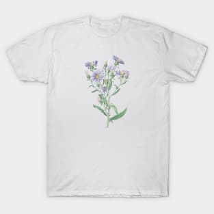 Purple Flowers Vintage Botanical Illustration T-Shirt